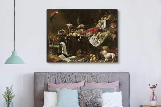 Toile Peinture Pronk nature morte - 160x120 cm - Décoration murale XXL