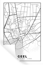 Muurstickers - Sticker Folie - België – Geel – Stadskaart – Kaart – Zwart Wit – Plattegrond - 80x120 cm - Plakfolie - Muurstickers Kinderkamer - Zelfklevend Behang - Zelfklevend behangpapier - Stickerfolie