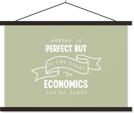 Porte-affiche avec affiche - Affiche scolaire - Économie - Citations - Étudier - Étudiants - 150x100 cm - Lattes noires