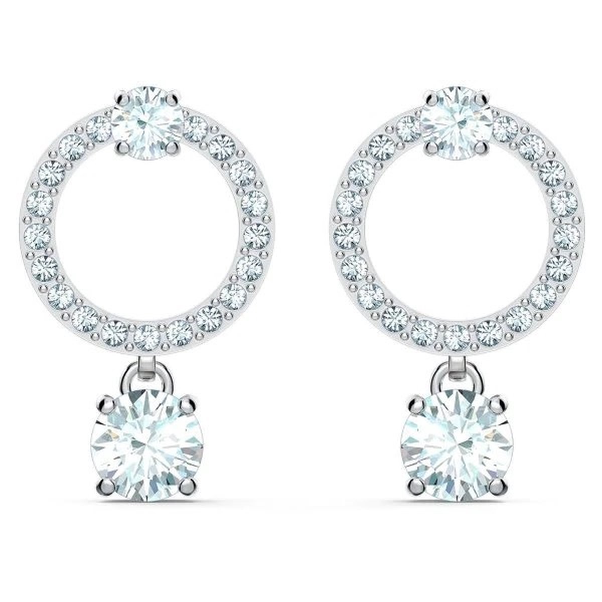 Swarovski 5633835 oorstekers met Swarovski bezette cirkel  en hanger