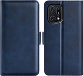 Oppo Find X5 Pro Hoesje - MobyDefend Luxe Wallet Book Case (Sluiting Zijkant) - Blauw - GSM Hoesje - Telefoonhoesje Geschikt Voor Oppo Find X5 Pro