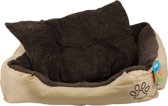 Hondenmand stof Pet comfort S 61x48x18cm bruin