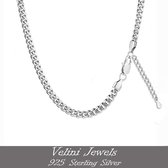 Velini jewels-5.9mm Cubaanse halsketting-925 Zilver Ketting- 60 cm + 5 verlengstuk met anker slot