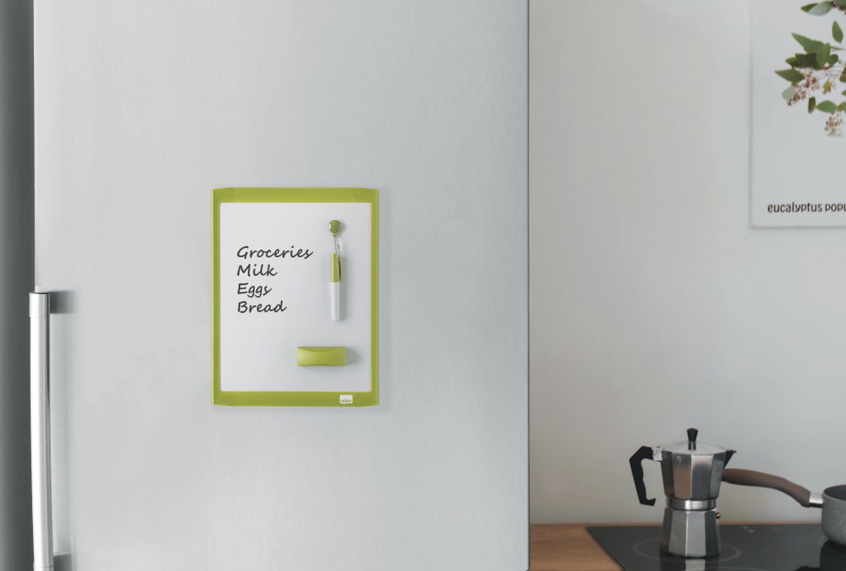 Nobo Mini Magnetisch Whiteboard - Inclusief Marker, Magneten, Wisser en Montage Pads - 21,6 x 28 cm - Geassorteerde kleur thumbnail 5