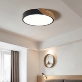 Loft Home Moderne Hanglamp -  Plafondlamp - Kroonluchter - Plafonniere - Ronde Lamp - Zwart- Hout - Industriele lamp