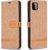 Hoesje geschikt voor Samsung Galaxy S22 - Bookcase - Pasjeshouder - Portemonnee - Vintage - Stof - Kunstleer - Bruin