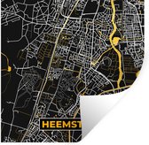 Stickers muraux - Heemstede - Carte - Plan de la ville - Carte - Black and Gold et Or - 100x100 cm - Feuille adhésive XXL