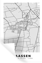 Muurstickers - Sticker Folie - Vaassen - Stadskaart - Kaart - Plattegrond - Zwart Wit - Nederland - 80x120 cm - Plakfolie - Muurstickers Kinderkamer - Zelfklevend Behang - Zelfklevend behangpapier - Stickerfolie