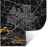 Stickers muraux - Oldenzaal - Plan de la ville - Carte - Black and Gold et Or - Carte - 100x100 cm - Feuille adhésive XXL