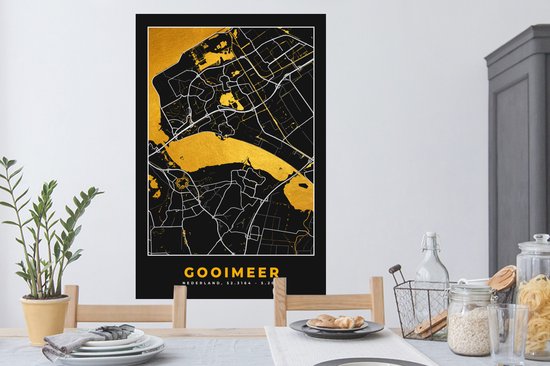 Stickers Stickers muraux - Carte - Carte - Plan de la ville - Pays- Nederland - Gooimeer - 80x120 cm - Feuille adhésive