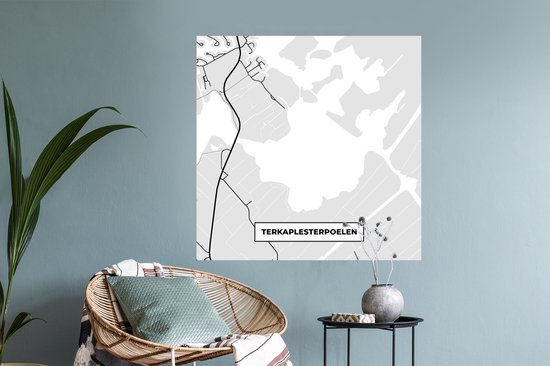 Stickers Stickers muraux - Pays- Nederland - Cartes - Terkaplesterpoelen - Plan de la ville - Carte - 100x100 cm - Feuille adhésive XXL