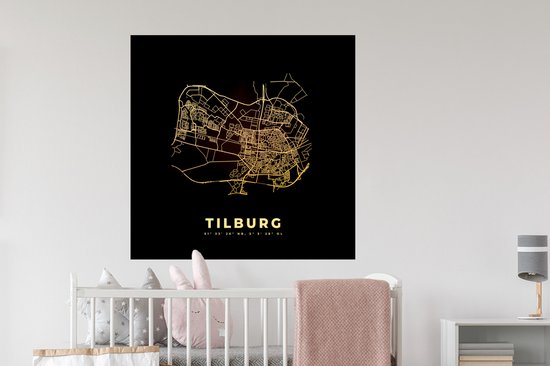Stickers muraux - Plan de la ville - Tilburg - Carte - Carte - 100x100 cm - Feuille adhésive XXL