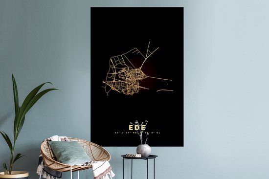 Stickers Stickers muraux - Ede - Plan de la ville - Carte - Carte - Pays- Nederland - 80x120 cm - Feuille adhésive