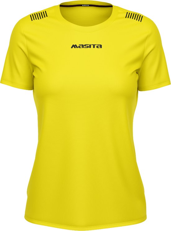 Masita | Sportshirt Dames Korte Mouw - Climatech Stevig & Ademend - Teamlijn Porto - YELLOW/BLACK - 36