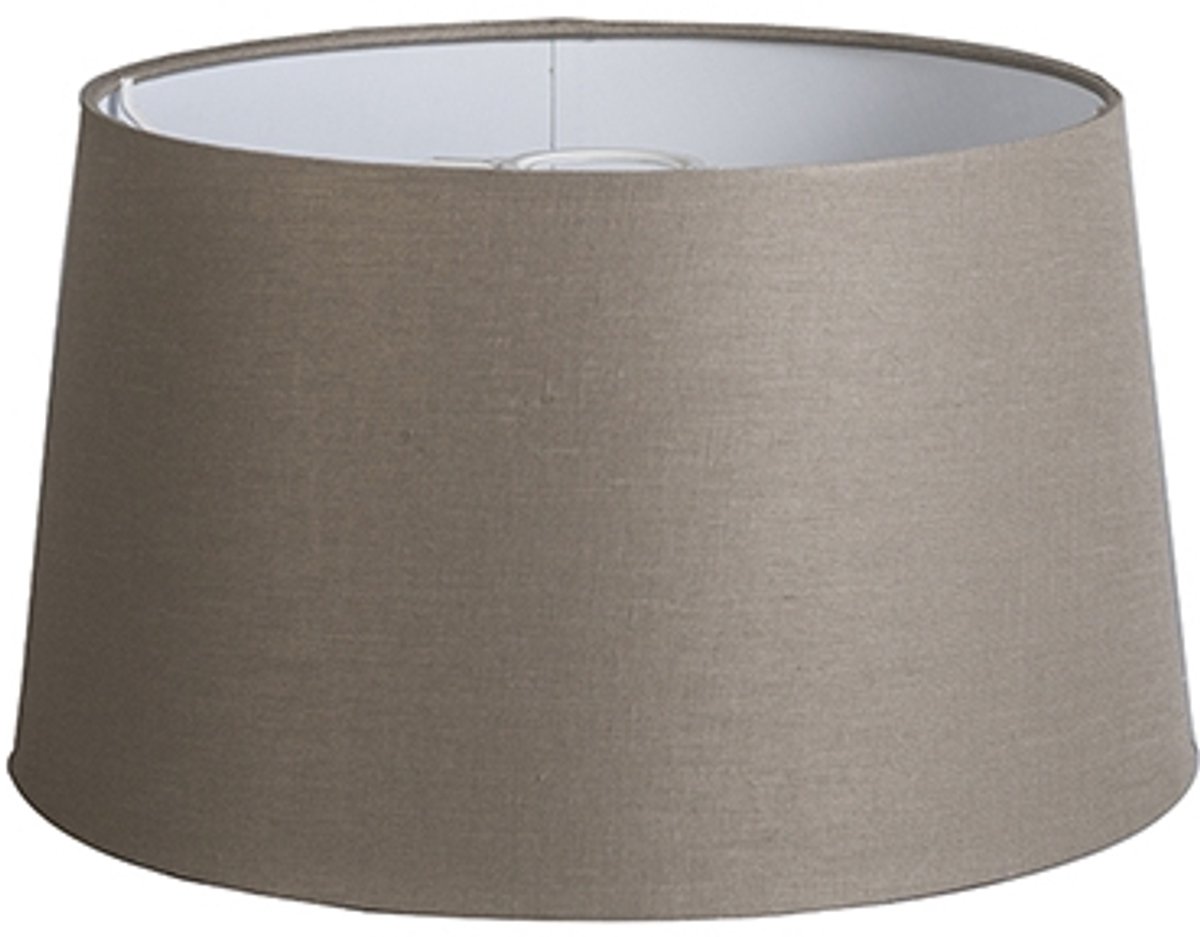 QAZQA rond schuin linnen - Lampenkap - Ø 350 mm - Taupe -