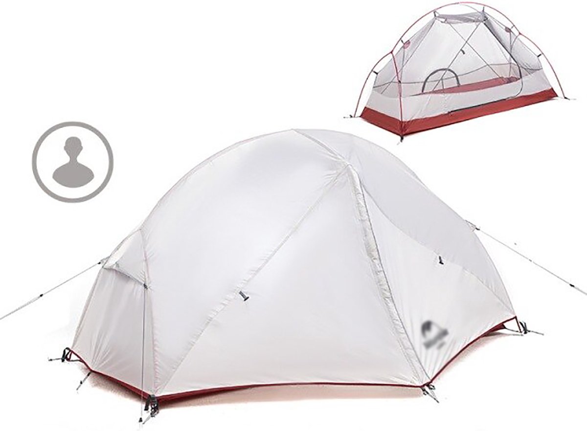 Outdoor Tent - 1 Persoons - Eenpersoons Tenten - Dubbele Waterdichte Laag - Kamperen Accessoires - Ultralicht - Oxford Stof - Grijs