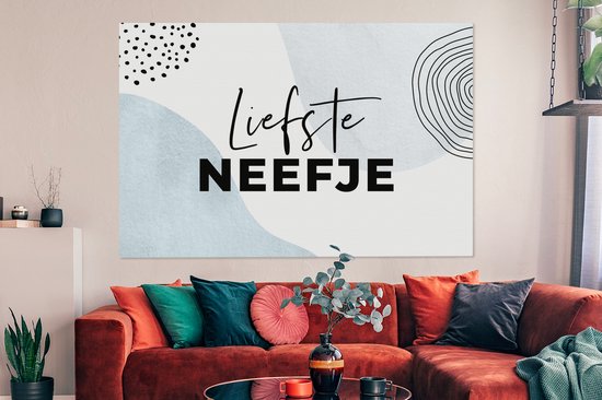 Tableau sur toile Proverbes - 'Cher cousin' - Citations - Pastel - 180x120 cm - Décoration murale XXL