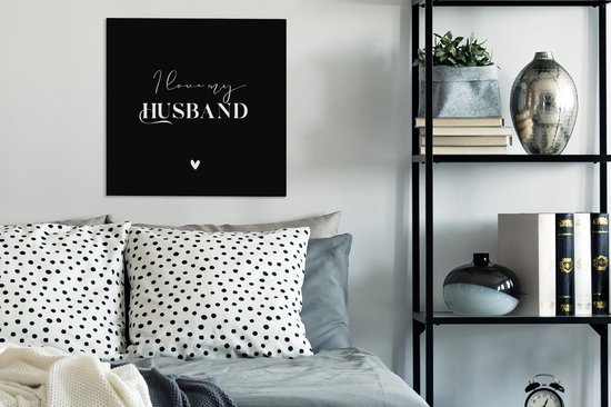 Canvas schilderij 50x50 cm - Wanddecoratie Liefde - Trouwen - Quotes - Muurdecoratie woonkamer - Slaapkamer decoratie - Kamer accessoires - Schilderijen op canvas