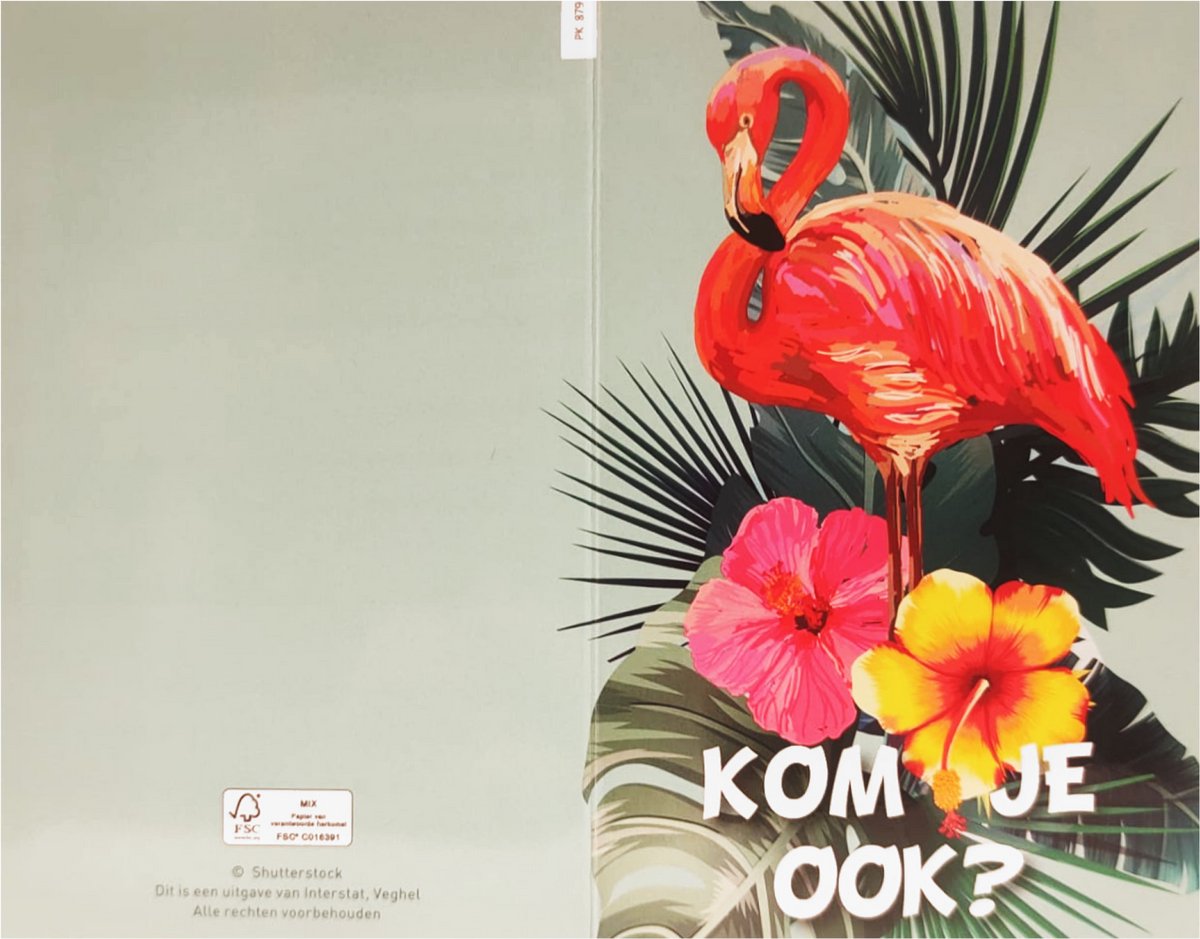Uitnodigingskaarten - Flamingo - 6st.