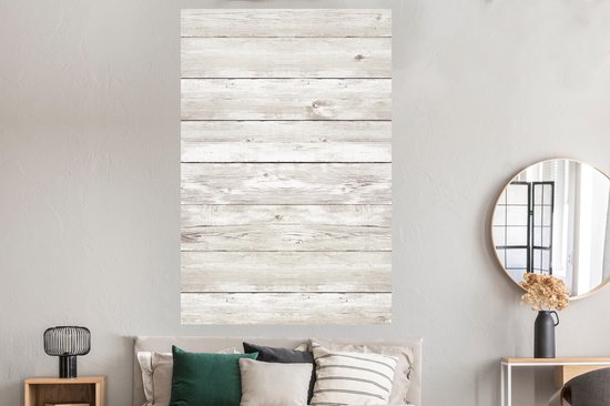 Poster Bois - Planche - Nature - Wit - 120x180 cm XXL