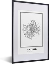 Affiche avec cadre Espagne - Plan de la ville - Madrid - 40x60 cm - Carte