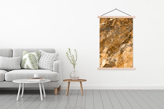 Porte-affiche avec affiche - Affiche scolaire - Granit - Pierre - Jaune - Oranje - 120x180 cm - Lattes transparentes