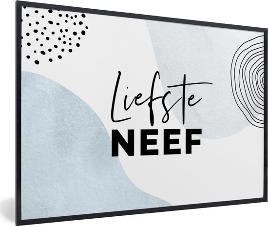 Cadre photo avec affiche - 'Dearest cousin' - Proverbes - Blauw - Citations - 90x60 cm - Cadre pour affiche