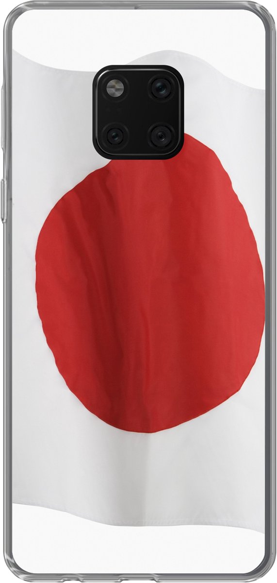 Huawei Mate 20 Pro hoesje - De vlag van Japan op een witte achtergrond - Siliconen Telefoonhoesje
