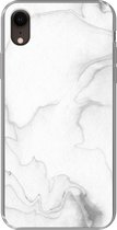 Geschikt voor iPhone XR hoesje - Marmer print - Wit - Lijn - Siliconen Telefoonhoesje