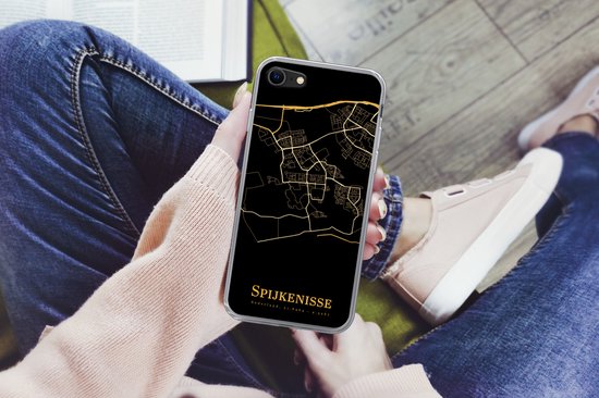 Coque pour iPhone SE 2020 - Spijkenisse - Carte - Or - Coque de téléphone en Siliconen