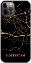 Geschikt voor iPhone 13 Pro hoesje - Rotterdam - Kaart - Gold - Siliconen Telefoonhoesje