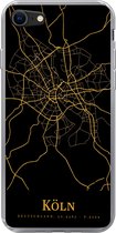 Geschikt voor iPhone 8 hoesje - Köln - Kaart - Goud - Siliconen Telefoonhoesje