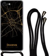 Cordon de téléphone - Chaîne de téléphone - Coque avec cordon iPhone 8 - Tournai - Carte - Goud - Siliconen - Bandoulière - Coque de téléphone avec cordon