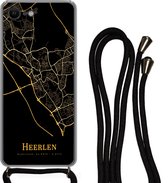 Cordon téléphonique - Chaîne téléphonique - Étui de téléphone iPhone 8 - Heerlen - Carte - Or - Siliconen - Bandoulière - Étui de téléphone avec cordon