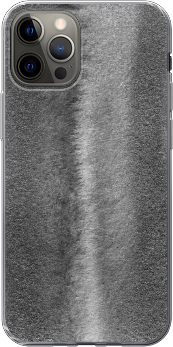 Telefoonhoesje Geschikt voor iPhone 13 Pro hoesje - Zilver - Beton print - Abstract - Siliconen Telefoonhoesje Telefoonhoesje
