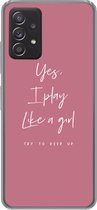 Samsung Galaxy A53 5G hoesje - Yes, I play like a girl - Spreuken - Quotes - Meisje - Siliconen Telefoonhoesje