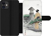 Bookcase pour téléphone iPhone 12 Pro Bookcase - Vintage - Femme - Japon - Kimono - Scandinave - Avec compartiments - Étui portefeuille avec fermeture magnétique