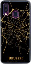 Coque Samsung Galaxy A40 - Bruxelles - Carte - Or - Coque de téléphone en Siliconen