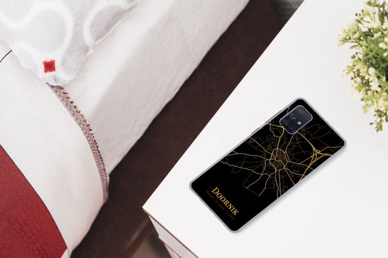 Coque Samsung Galaxy A51 5G - Tournai - Carte - Or - Coque de téléphone en Siliconen
