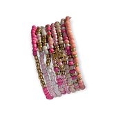 Armbanden Set | 8 armbandjes | Pink Summer Vibes Gold