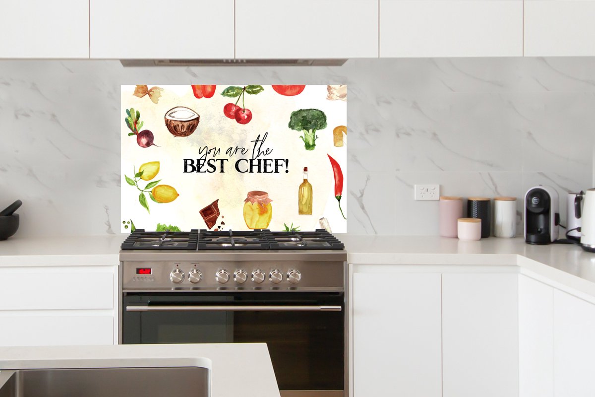 KitchenYeah Spatscherm 100x65 cm - You are the best chef thumbnail 3