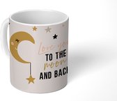 Mok - Koffiemok - Quotes - Love you to the moon and back - Spreuken - Kinderen - Kids - Baby - Mokken - 350 ML - Beker - Koffiemokken - Theemok - Mok met tekst