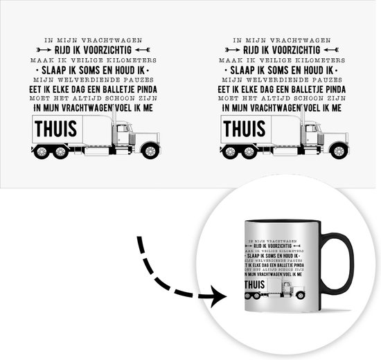 Magic Mug - Photo on Warmth Mugs - Coffee Mug - Proverbes - 'In my truck...' - Quotes - Truck - Magic Mug - Cup - 350 ML - Tea Mug - Sinterklaas decoration - Handout gifts for children - Shoe present Sinterklaas