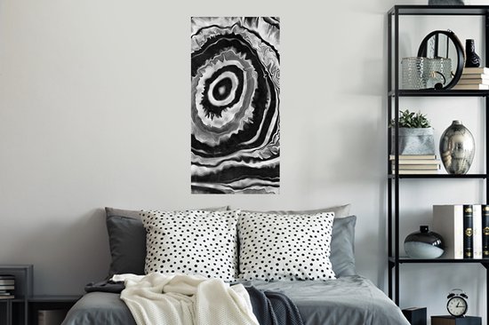 Stickers muraux - Sticker Feuille - Marbre - Zwart - Grijs - 40x80 cm - Film Adhésif - Stickers muraux Chambre Enfant - Papier Peint Auto Adhésif