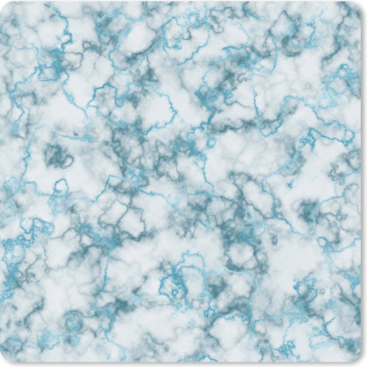 Muismat 20x20 cm - Mousepad Marmer - Turquoise - Lijn - Muismatten