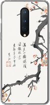 Geschikt voor OnePlus 8 hoesje - Sakura - Tekens - Japan - Vintage - Siliconen Telefoonhoesje