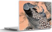 Laptop sticker - 17.3 inch - Veren - Pauw - Vintage - Japans - 40x30cm - Laptopstickers - Laptop skin - Cover