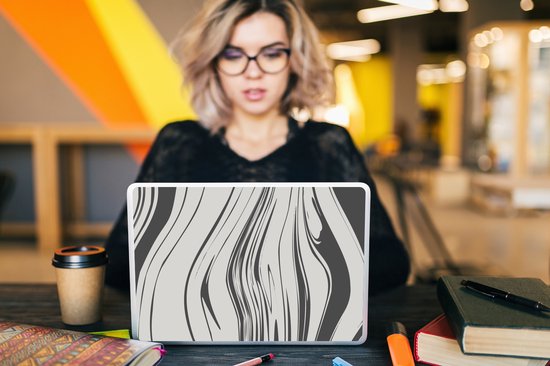 Sticker ordinateur portable - 14 pouces - Marbre - Fer - Ligne