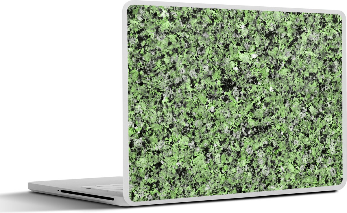 Laptop sticker - 15.6 inch - Groen - Zwart - Keien - Graniet print - 36x27,5cm - Laptopstickers - Laptop skin - Cover