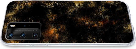 Coque Huawei P40 Pro - Or - Peinture - Abstrait - Zwart - Coque de téléphone en Siliconen
